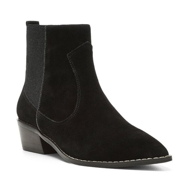 DONALD PLINER Gazzi Black Suede Bootie - Picture 1 of 6